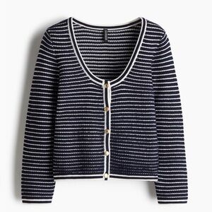 TEXTURED-KNIT LOW-CUT CARDIGAN